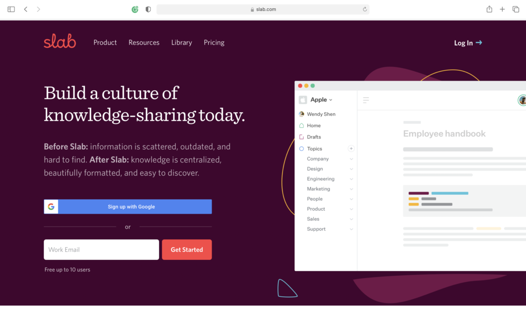 Slab - Knowledge Base & Wiki Software