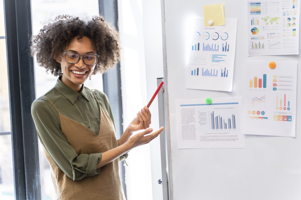 businesswoman making presentation