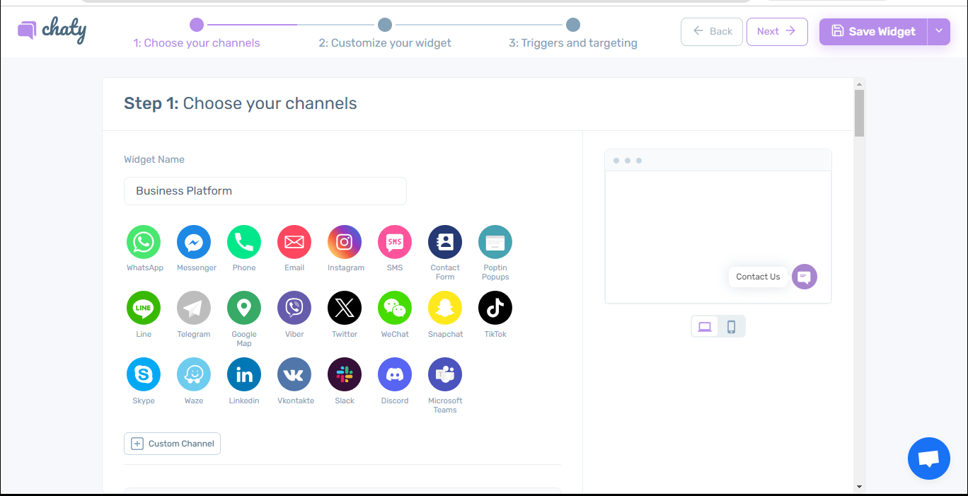 Chaty Pro chat buttons