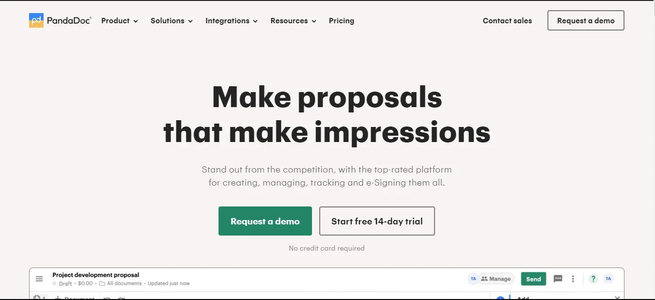 Pandadoc business proposal tools