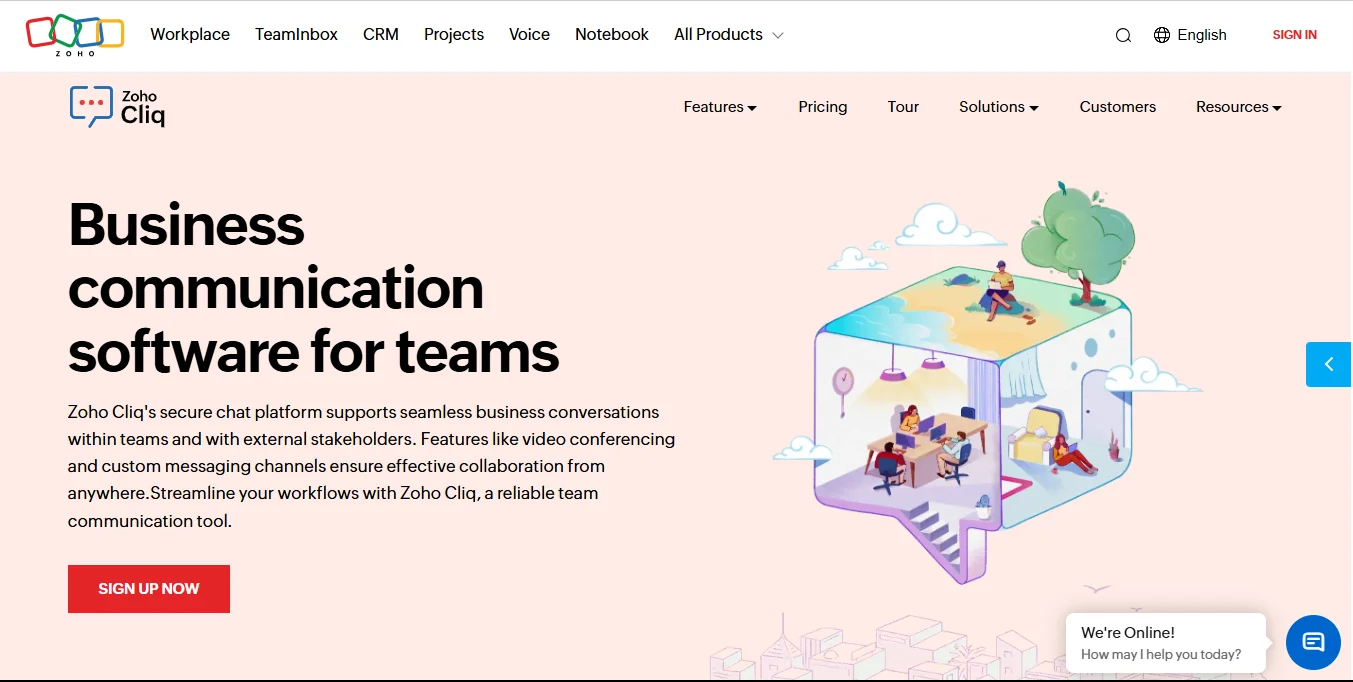 Internal communication tools Zoho Cliq